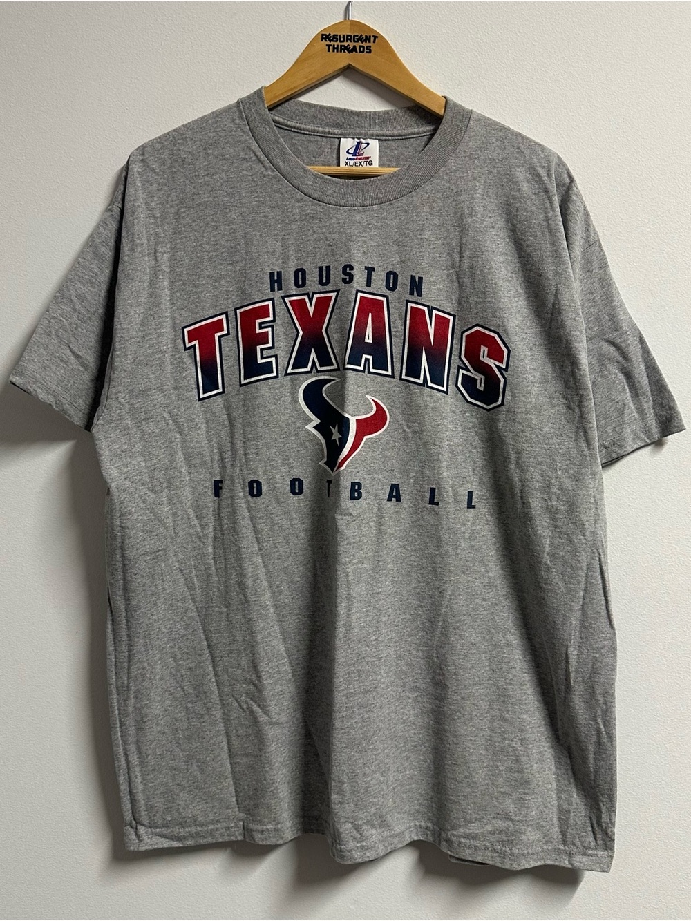 Vintage Houston Texans Football NFL Logo Athletic Tshirt Gray XL